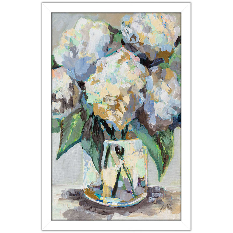 Beach House Bouquet - Peinture, L 21,5 po x H 27,5 po, Cadre blanc