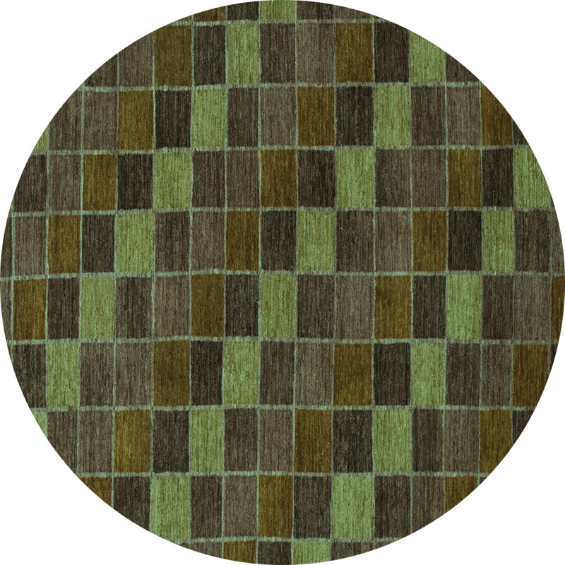Checkered Indoor Rug, Round 6'