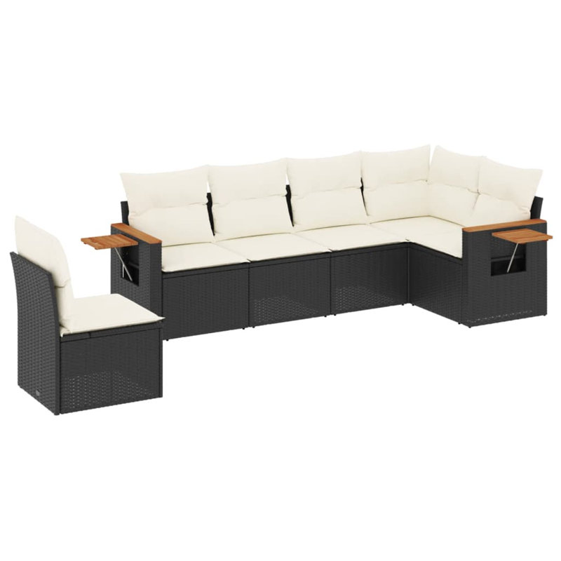 Ensemble de canapé de jardin Vidaxl noir, blanc crème