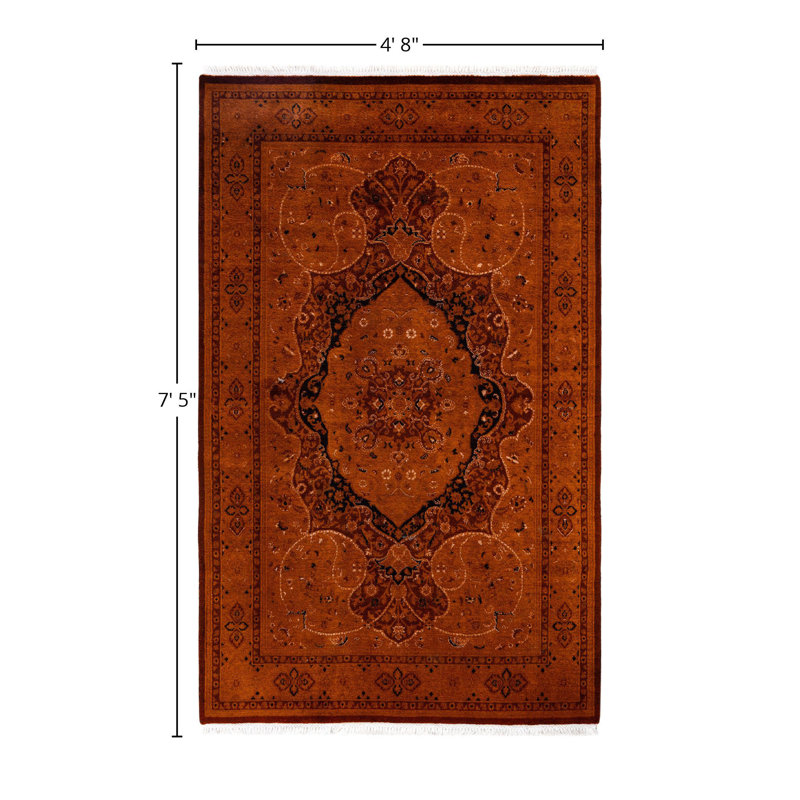 Overdyed One-of-a-Kind 4' 8" x 7' 5" Hand Knotted Area Rug