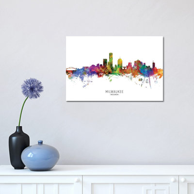 " Milwaukee Wisconsin Skyline " by Michael Tompsett Painting Print