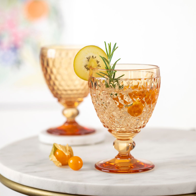 Verre à eau safran Villeroy & Boch Boston, ensemble de 4, 13,5 oz, Jaune