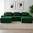 117" Boneless U-Shaped Modular Sectional Sofa with Ottoman, 3-Seater Corduroy Couch with Tufted Design, Deep Seating Cloud Sofa, No Assembly Required & Anti-Slip Base-2010594303
