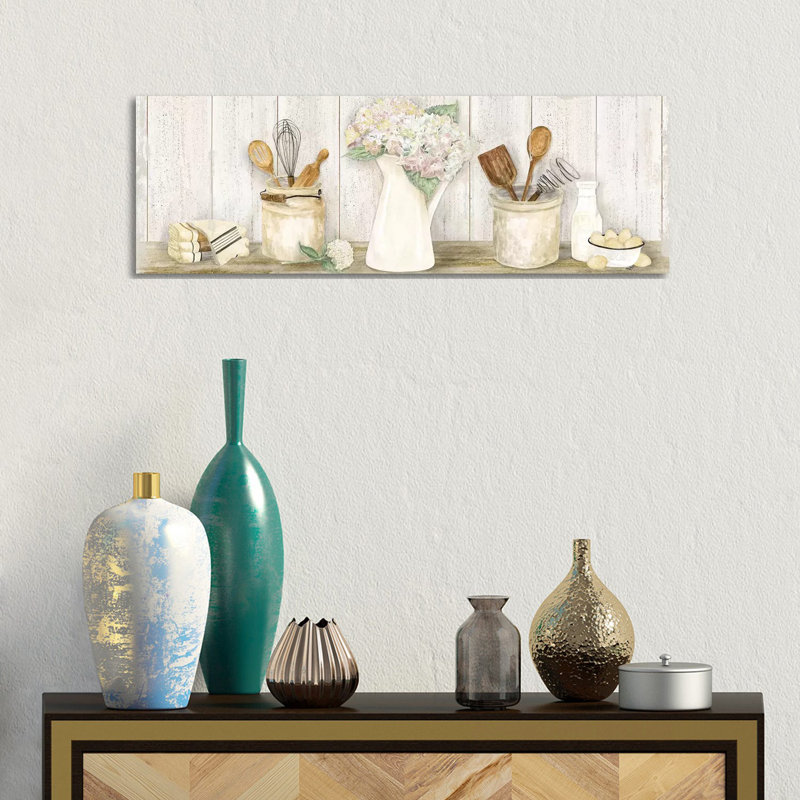 Baldwinville Vintage Kitchen Panel by Tara Reed - Wrapped Canvas Panoramic Painting, 30.48 cm H x 91.44 cm W x 3.175 cm D