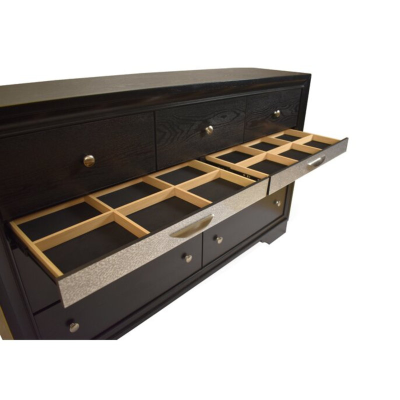 Smartt 5 Piece Bedroom Set, Full, Black