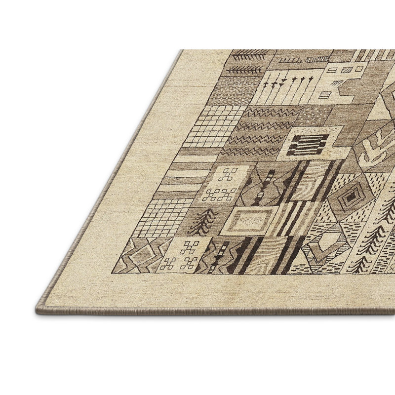 Tapis beige/gris contemporain, Rectangle 8 pi x 10 pi