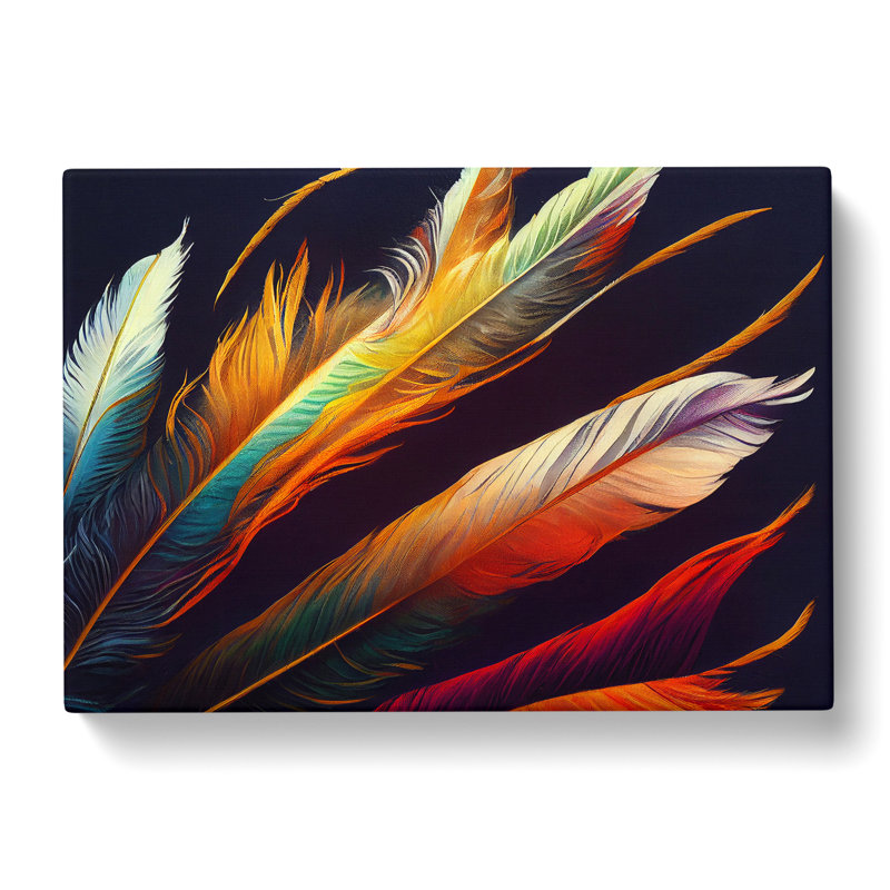 Adorable Bird Feathers - Wrapped Canvas, 35cm H x 50cm W x 3cm D