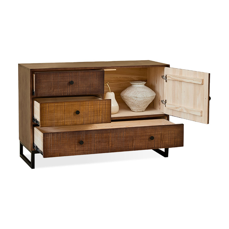 Modern Solid Wood Sideboard, 31.5" H x 39.37" W x 17.72" D