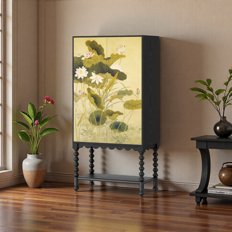 Armoire à pieds hauts en bois massif de style chinois