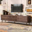 Meuble télé Mid-Century avec 2 tiroirs, console multimédia pour un rangement amélioré et un style rétro dans le salon ou le cinéma maison