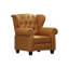 Fauteuil inclinable orange - Pieds en bois, cuir technique doux pour un fauteuil de salon relaxant réglable, pieds décoratifs