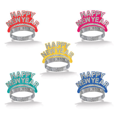 Happy New Year Tiaras - Pack of 50