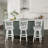 Gateshead Wood Adjustable Height Swivel Stool With Lattice Back Design, White