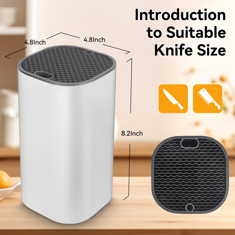 2 in 1 Universal Square Knife Holder, White
