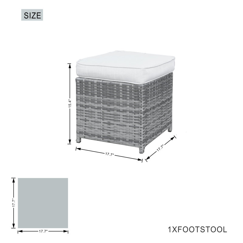 Square 8 - Person 49.2'' Patio Dining Set With Cushions, Gray, Beige