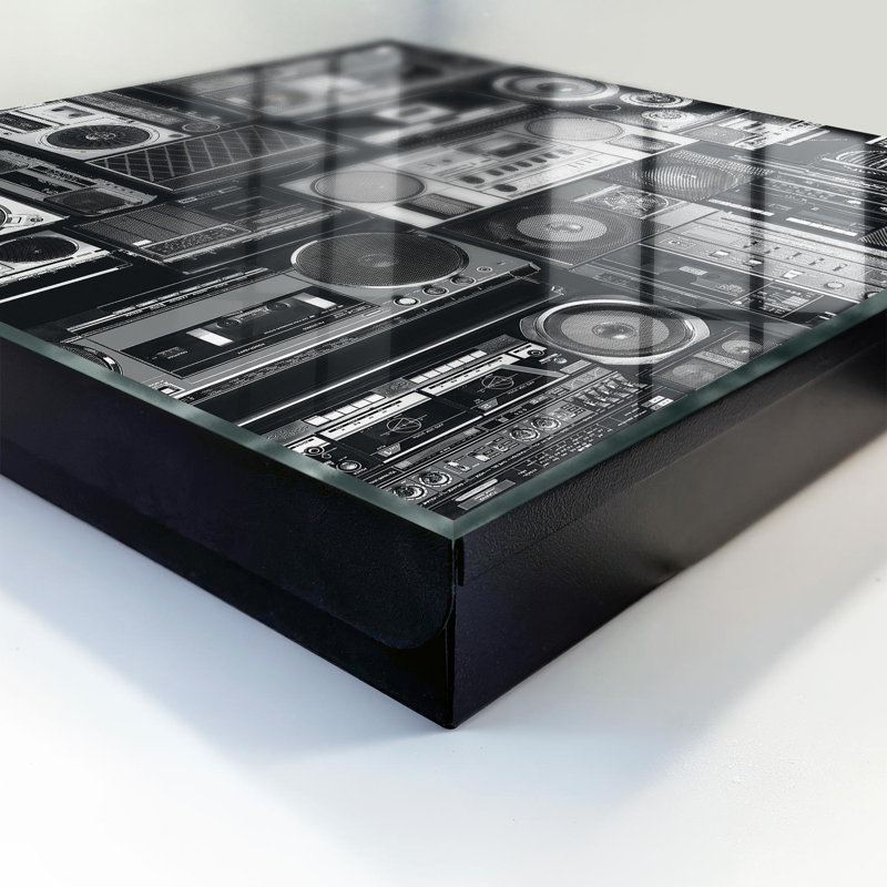 Key box, Opens to the left, 30x30x5, Black, Stylish retro radios and speakers, 