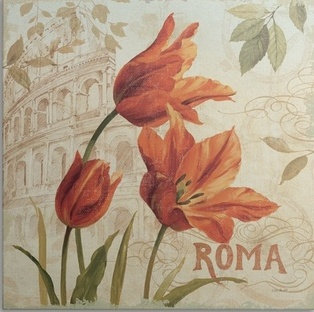 « i » par lisa audit, impression European Flowers, H 35 po x l 35 po x P 1,5 po, Toile