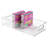 iDesign Plastic Kitchen Storage Organizer Binz with Handles, 16" x 8" x 3", Clear