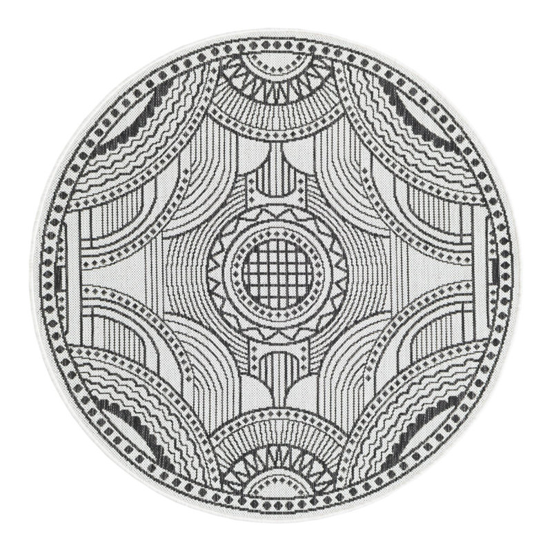 Geometric Indoor / Outdoor Rug, Round 4'1"
