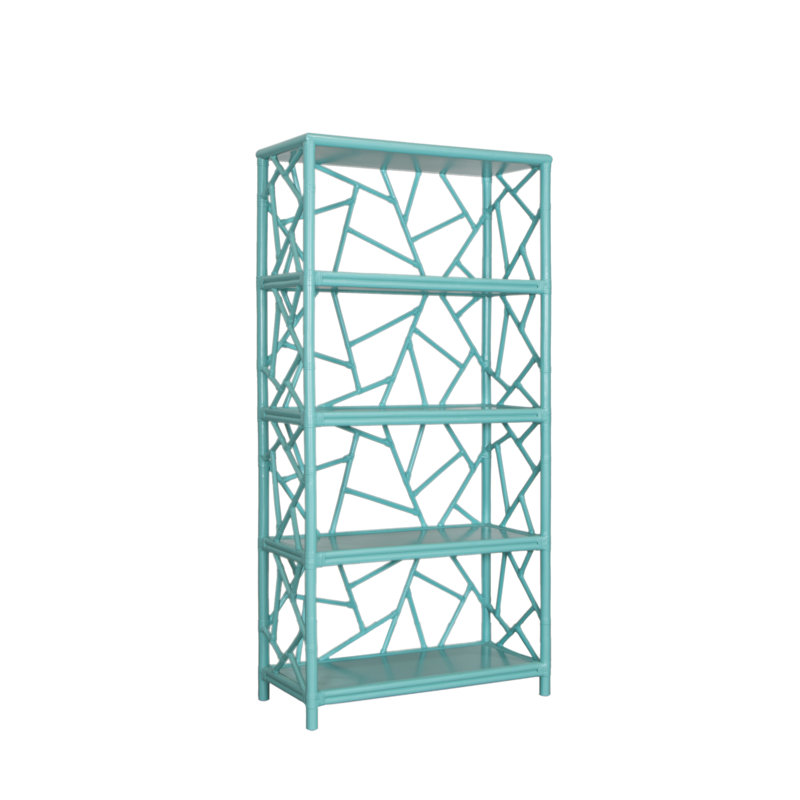 Tiffany 72"H x 36"W Etagere Bookcase, Turquoise