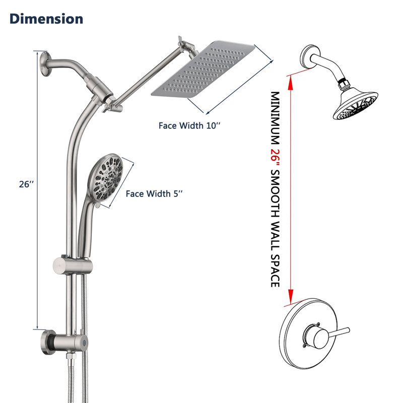Complete Shower System, Brushed Nickel