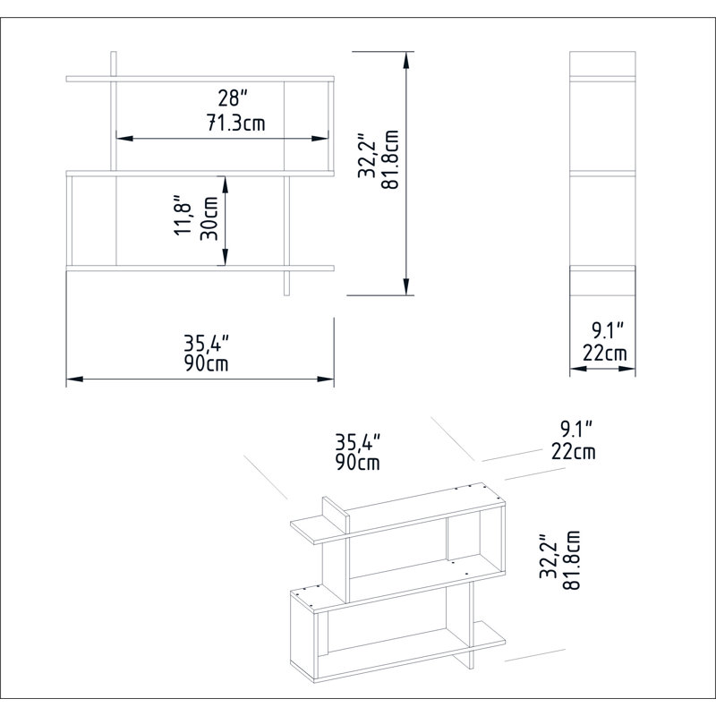 Aaronson 3 Piece Floating Shelf, White
