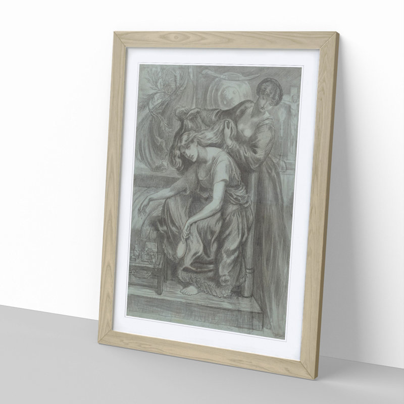Desdemonas Death Song by Dante Gabriel Rossetti - Picture Frame Painting, 90cm H x 65cm W x 2cm D, Oak