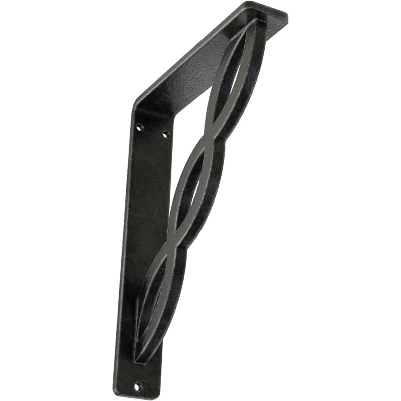 Support en fer forgé, Étain antique, H 8 po x l 1,5 po x P 5,5 po