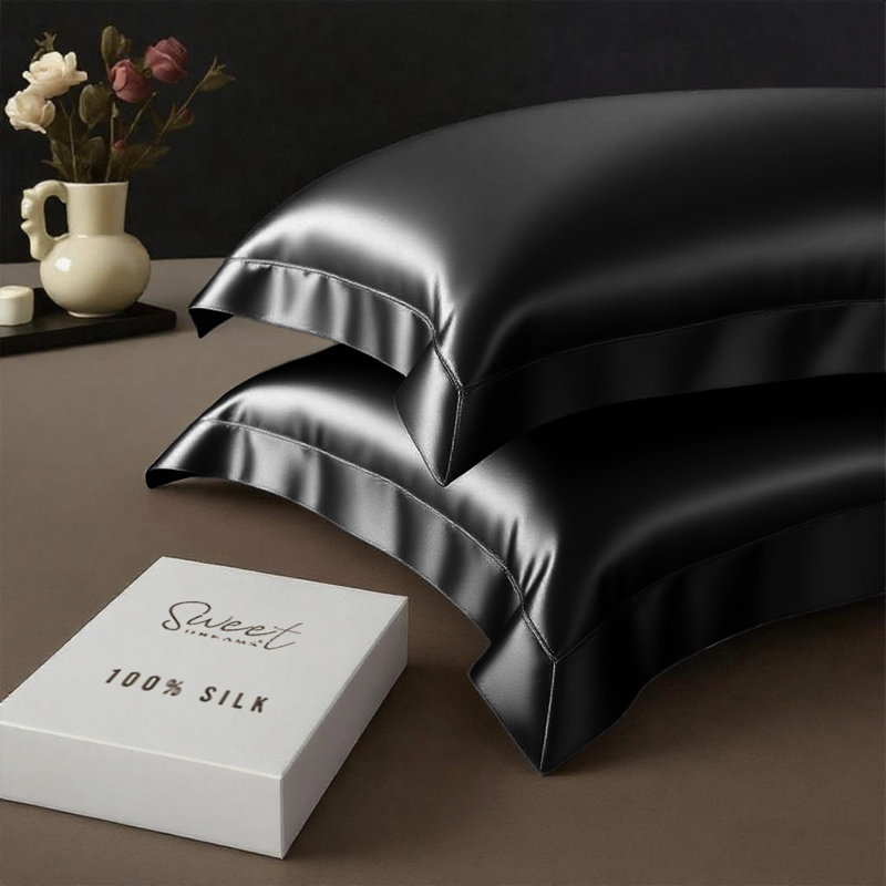 Sweet Dreams Machine Woven Oxford Pillowcase, Black