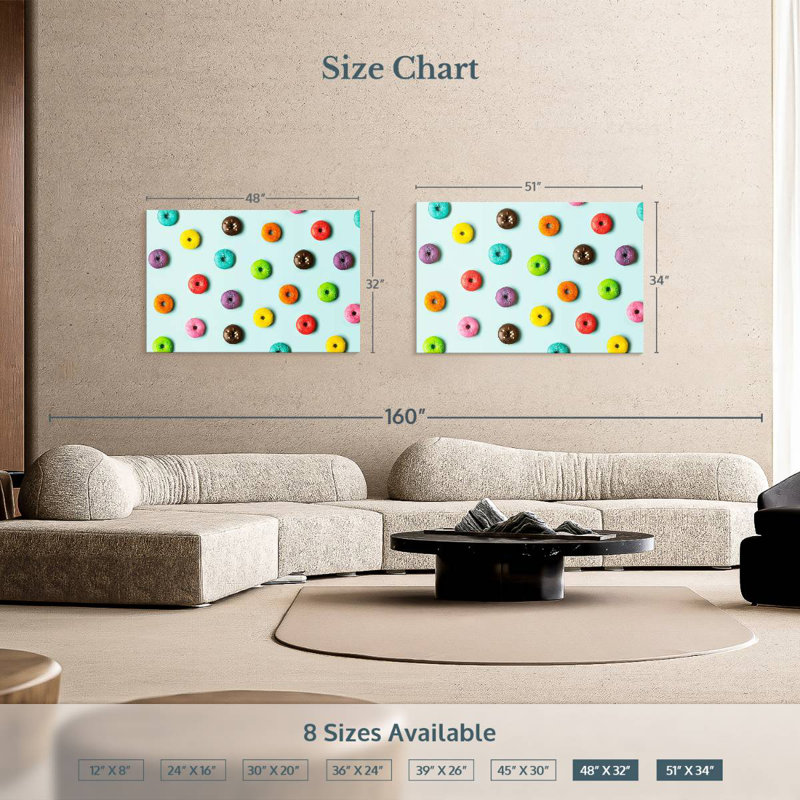 Yarlin Colorful Mini Doughnuts, 34" H x 51" W