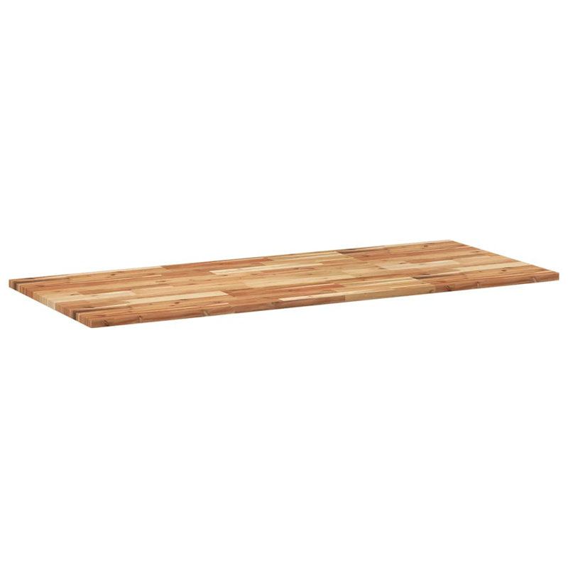  Table Top Rectangular Solid Wood Acacia, 2cm H x 140cm W x 60cm D, Light Brown