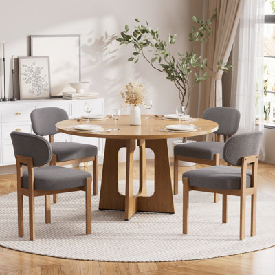 47.24" Wooden Round Dining Table Set for Kitchens, Dining Room, Living Room