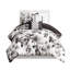 Lit simple / simple TG - motif floral, édredon simple noir et blanc