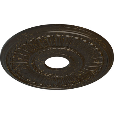 Endurathane Melonie Ceiling Medallion, 16"OD x 3 5/8"ID x 3/4"P (Fits Canopies up to 6 3/8"), Hand-Painted Stone Hearth Crackle Finish
