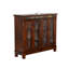 Marv Bookcase Cabinet, 4 Waterfall Glass Doors Slate Inlay-105368619