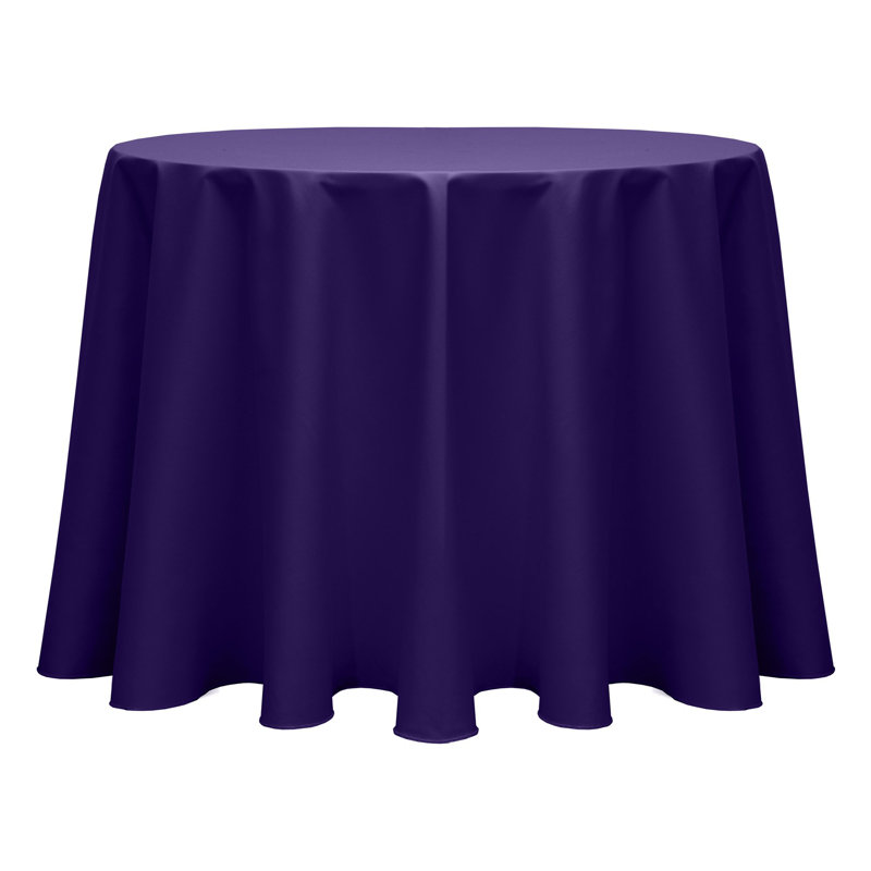 Solid Color Round Tablecloth, 84" x 84", Purple