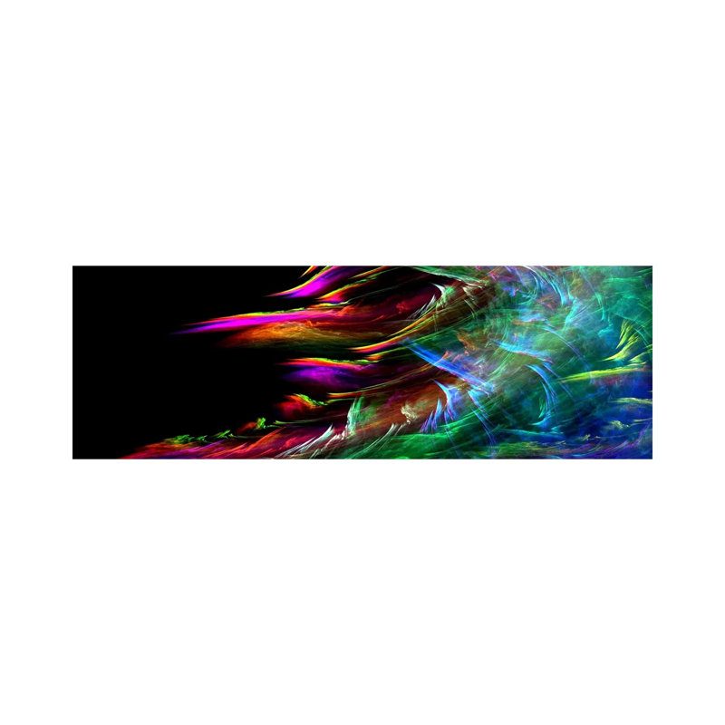 Fire Wave (Panoramic) - Wrapped Canvas Painting, 30.48 cm H x 91.44 cm W x 3.175 cm D