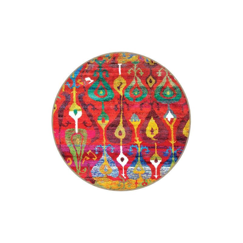 Red Tone Flowing Motif Decorative Woven Base Rug, Runner 3'3" x 9'10" Rug Pad Included