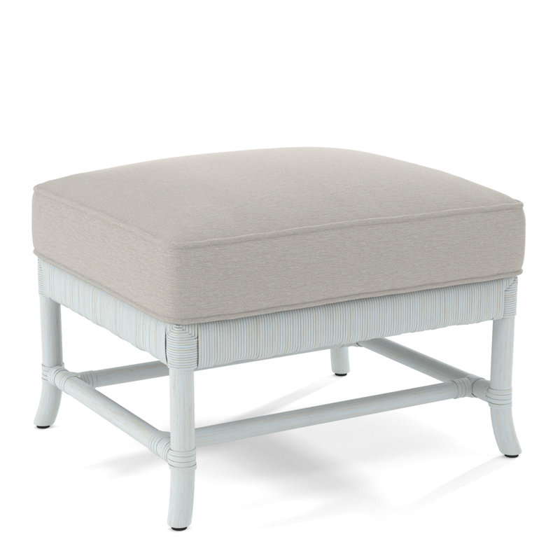 Lafayette Ottoman, Bisque, White Performance Fabric; 0851-94