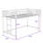 Twin Metal Loft Bed With Safety Guardrails And Slats