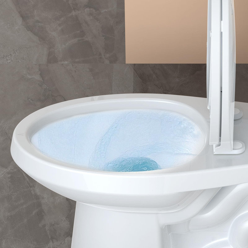 17" Elongated Two-Piece Toilet, Universal Height, 1.28GPF Siphonic Flush, cUPC Certified White
