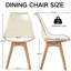 Ensemble de 4 chaises de salle à manger en acrylique, chaises de cuisine transparentes avec assise rembourrée, pieds en bois massif, brun clair, idéales pour le salon ou le bureau.-919520910-919520907