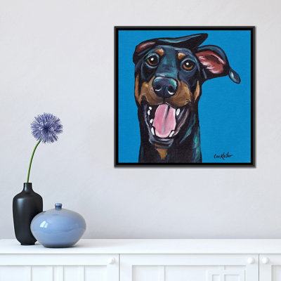 «Fun Doberman» par Hippie Hound Studios, impression sur toile tendue