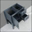 Meuble-lavabo gris 30 po Saibe