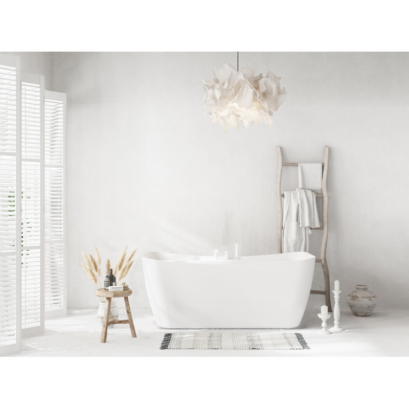 Baignoire de trempage autoportante Dezra, Blanc poli