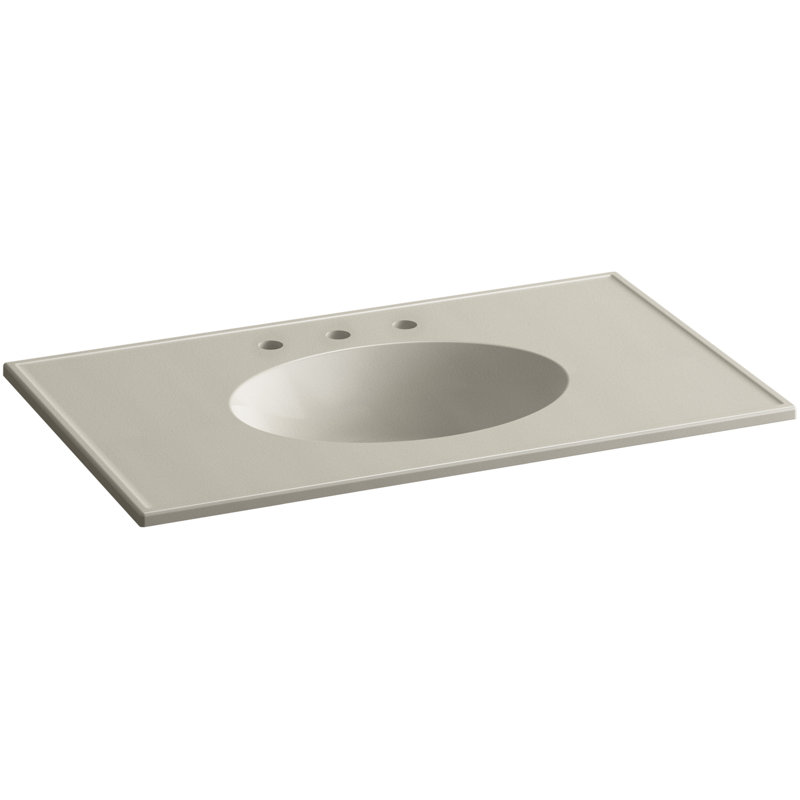 Lavabo de salle de bain encastré en céramique avec trop-plein Ceramique Impressions, Impressions Sandbar, Centres de 8 po