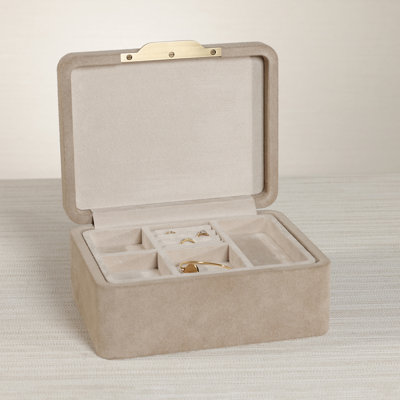 Linea Suede Jewelry Box with Removable Tray