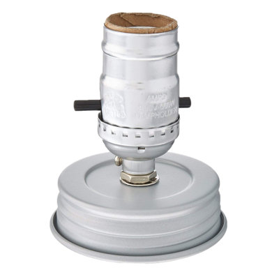 Adaptateur d'ampoule pour pot de conserve argenté rétro Vintage Silver Cleveland