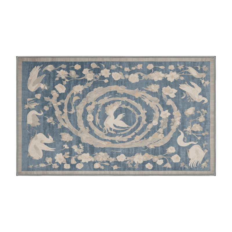 Machine Washable Gray Area Rug, Rectangle 2' x 3'