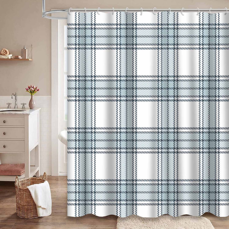 Rideau de douche Tartan, L 72 po x l 78 po